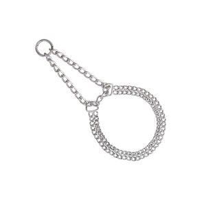 Kædehalsbånd i krom med halvkvæl