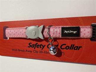 Red Dingo Kattehalsbånd LYSERØD M/PRIKKER